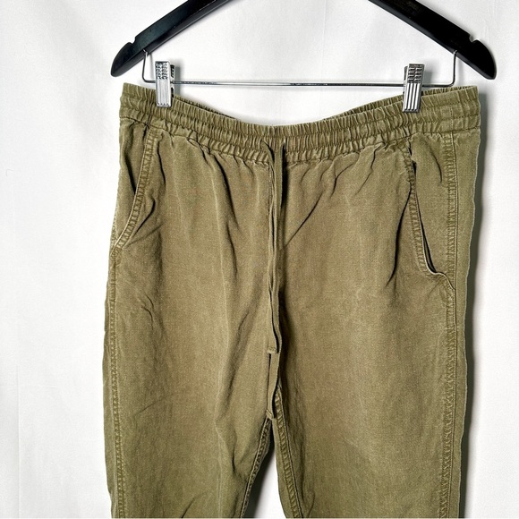 🌿 J.Crew Point Sur Linen-Lyocell Jogger Pants (6) Olive Green, Elastic Waist - Picture 8 of 14
